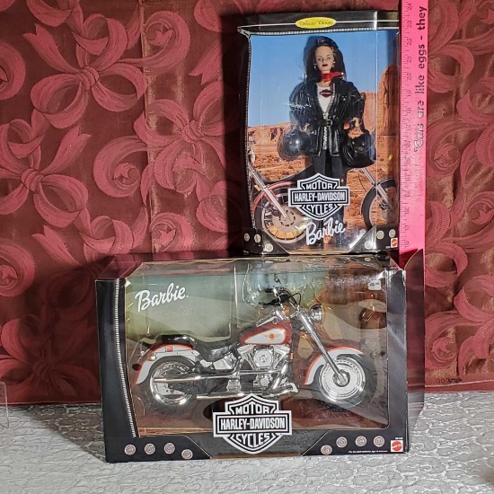 Harley Davidson Barbie Motorcycle and Biker Barbie Dolls
