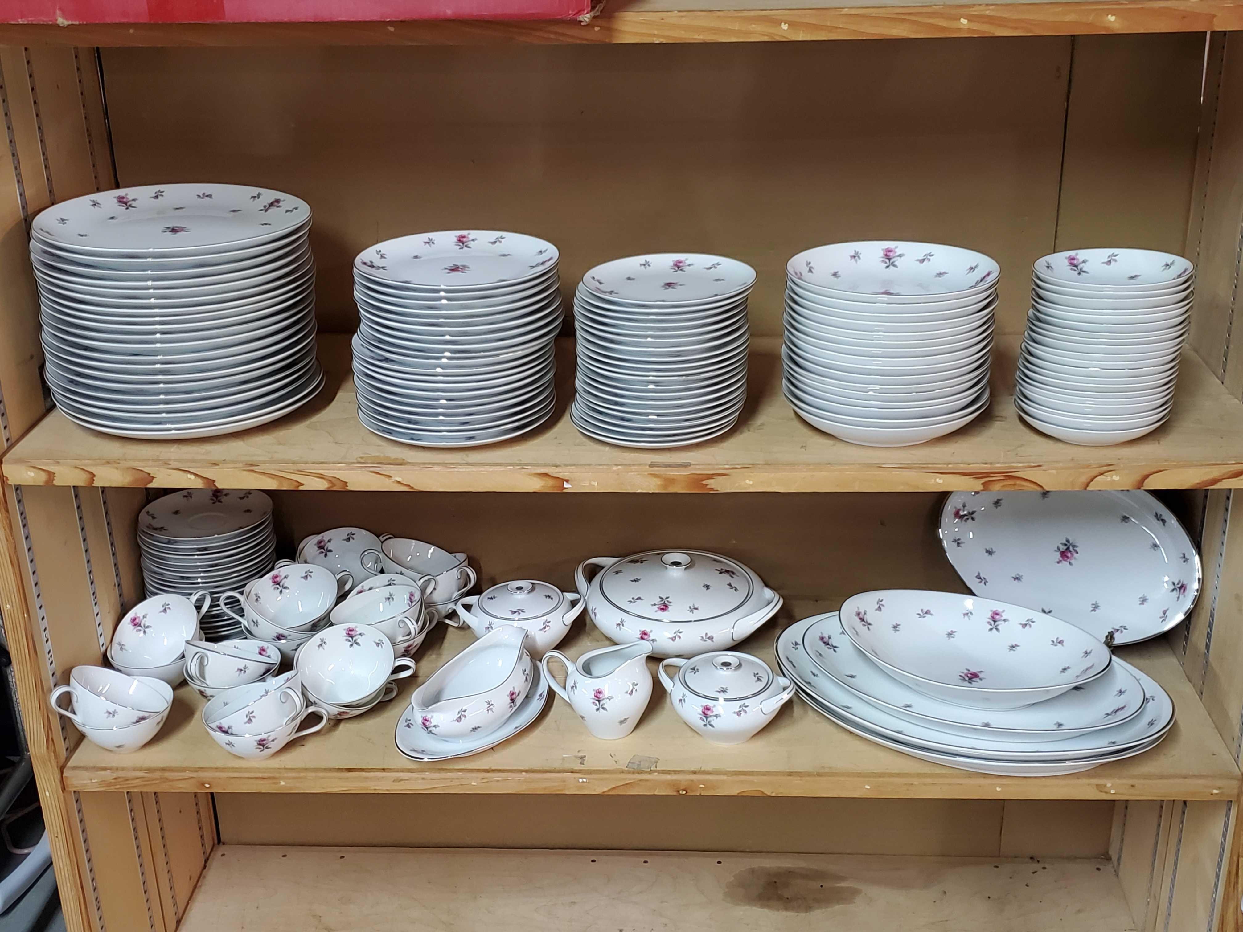 Service for 16 plus of Meito Rose Chintz China Proxibid