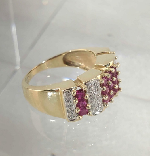 14K Yellow Gold Diamond And Ruby Ring | Jewelry, Gemstones & Watches ...