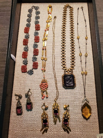 5 Antique Czechoslovakian Necklaces
