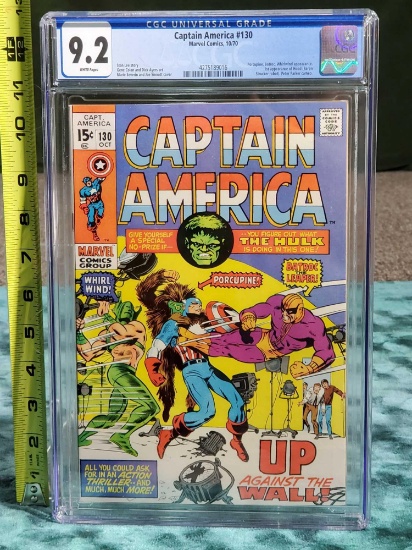 CGC 9.2 Graded and Slabbed Captain America #130, 1970