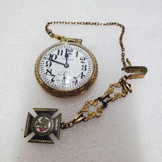 1939 Railroad Grade 992E Hamilton Watch Co Montgomery Dial 21 Ruby Jewels 16s Pocket Watch
