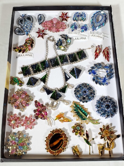 Great Lot of Vintage Rhinestone Jewelry Incl. Juliana