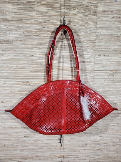 Patricia Nash Red Leather Shoulder Bag in New Condition
