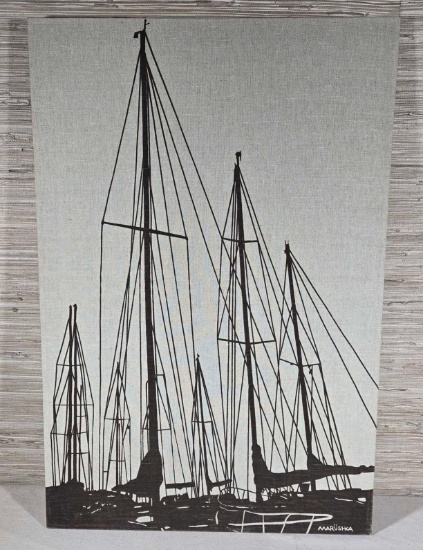 Vintage Marushka Fabric Ship Print