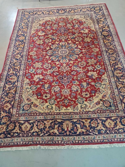 Large Vintage Persian Isfahan Hand Woven Wool Rug / Carpet