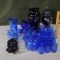 Retro Glassware with Hazel Atlas Cobalt Tilt Fine Rib Beverage Sets, Black Amethyst and Other Glass
