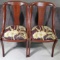 Pair Of French Empire Solid Walnut Side Chairs
