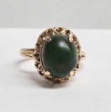 Vintage Estate 14k Gold Jade Ring