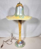 Signed Stephen Fellerman & Clair Raabe Hand Blown Art Glass Lamp