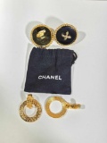 2 Pair of Vintage Chanel Earrings with COA