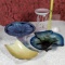 * 4 MCM Design Art Glass Console Bowls, Chalice and Enamel and Metal Novelty Bowl