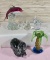 * 5 Animal Art Glass Figures