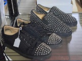 2 Pair of Men's Pre-Loved Authentic Christian Louboutin Low Top Spike Sneakers