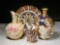 * 4 Pcs Royal Crown Derby Fine China Vases, Cat and Plate