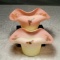 Pair Of Webb Burmese Pinched Side Bowls with Butterfly, Bee and Mayfly Decoration
