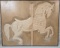 * 1989 Signed George Updegraff Bas-Relief Wood Carving of Carousel Horse