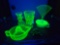 * 7 Pcs. UV Reactive Uranium Glass Depression Era and Related Glass
