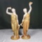 * 2 Royal Worcester Porcelain 1917 Figures In Neoclassical Dress with Doves