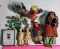 Tray Lot of Toys with Skookum Dolls, Diorama Miniature Figures, WInd Ups and More