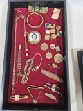 Tray of Vintage and Antique Gold Filled and Gold Tone Jewelry