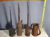 4 Antique Railroad Oil Cans and Related