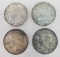 4 US Silver Dollars Morgan & Peace