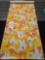Roll Of Groovy 1970s Vintage Retro Solid Vinyl Tulips Walpaper Orange Yellow And White