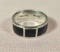 Men's Vintage Sterling and Black Enameled Ring
