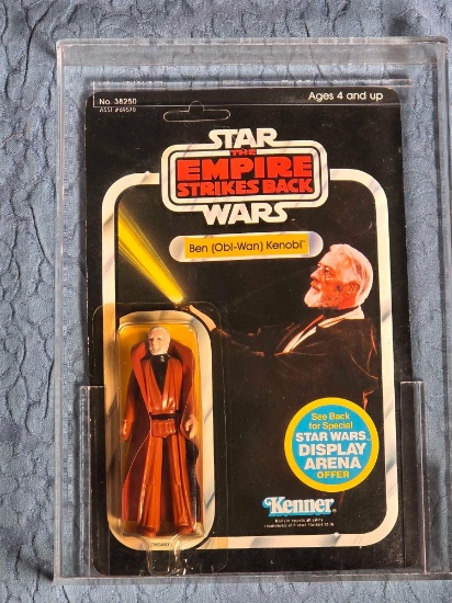 1981 Kenner Star Wars ESB 45-A Back Ben (Obi-Wan) Kenobi Grey Hair Action Figure MOC AFA 80 Graded