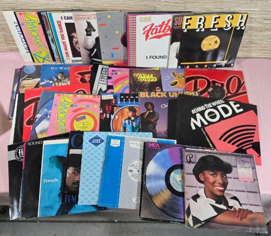 60 Vintage Vinyl Record Albums of Hip Hop, Rap, and Dance Singles