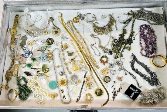 Case Lot Of Costume Jewelry And Watches