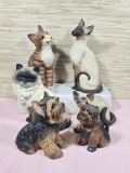 * Collection Of Cat And Dog Statues Inc. Sandicast, Artline, And Animal Classics