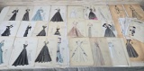 Binder Full of 1950's Copies and Original Fashion Sketches