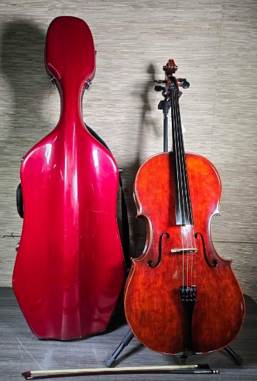 4/4 Cello By Rudoulf Doetsch Copy Of Antonio Stradivari Cello & J. W. Eastman Hard Case