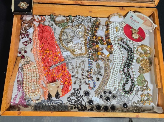 Case Lot of Vintage Costume Jewelry Incl. Signed