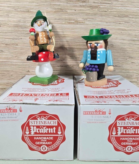2 German Steinbach Wooden Nutcracker & Music Box