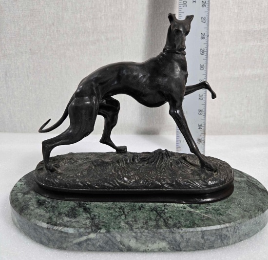 20th Century After P. J. Mene Bronze Whippet Dog Bronze