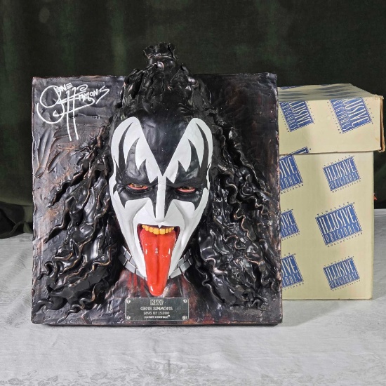 UPDATE 2/1: Illusive Originals Numbered Life Size 3 -D Face Plaque of KISS Gene Simmons w/ Box & COA