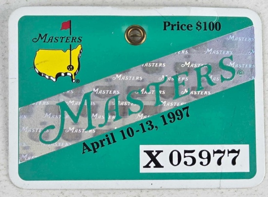 April 10-13 1997 Master's Badge - Tiger Wood's First Master's Championship Win!
