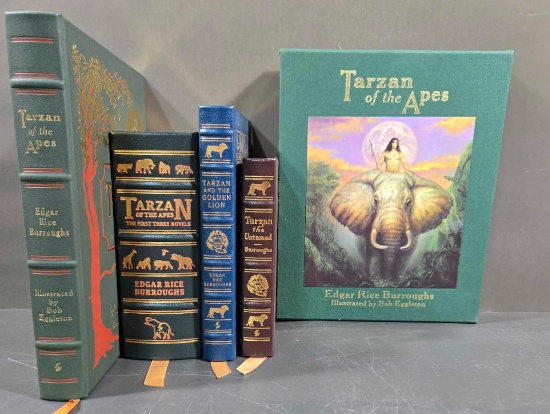 Easton Press Tarzan Leather Book Lot (4) incl. Deluxe Signed Limited Edition #91/800
