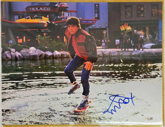 Michael J Fox JSA Witnessed 16" x 20" Photo Back to The Future II Hoverboard