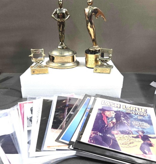 32 - 8x10 Glossy Autographed Star Photos & 4 Vintage Awards From Bob/Robb Versandi Ad Executive