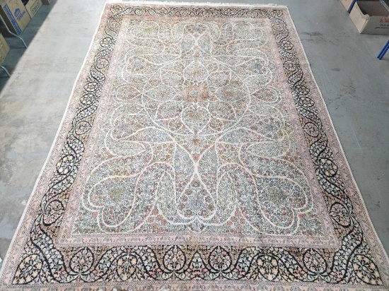 Large 9'3"x14'3" Hand-Knotted Kashmir Silk Style Rug - 256 KPSI - Cleaned