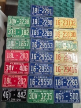 22 Vintage Florida License Plates 1967/68-1974 in Excellent Condition Incl Consecutive Numbers