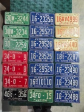 21 Vintage Florida License Plates in Excellent Condition Incl Consecutive Numbers
