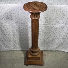 34.5" Tall Reeded Column Wooden Art or Fern Stand Pedestal