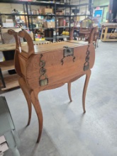 Lovely Antique Petite Oak Arts & Crafts / Spanish Revival Drop Front Secretary