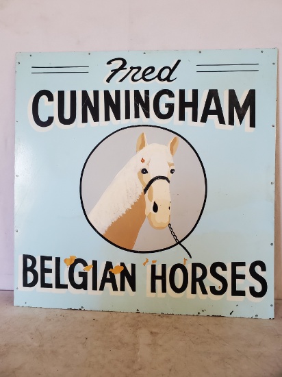 Fred Cunningham Belgain Horses Sign