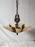 Hanging Fixture Cast Iron W/ Slip Shades